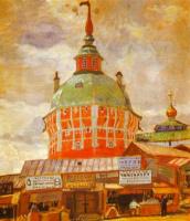 Kustodiev, Boris - Red Tower of Troitse-Sergeevsky Lavra